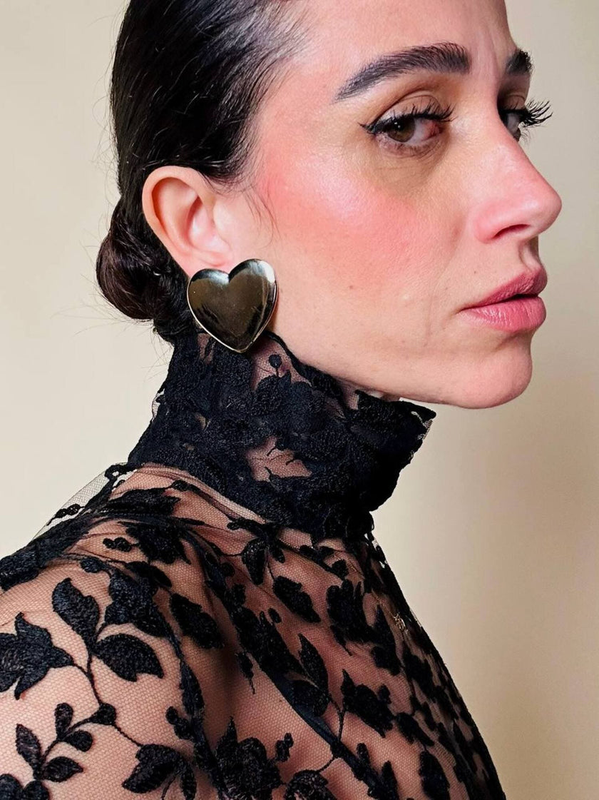 Maxi clip dorate a forma di cuore “Moschino”