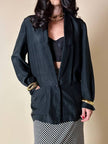 Blazer oversize in seta nera “Années Lauder”