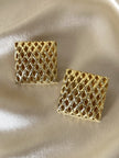 Maxi clip quadrate a gabbia oro “Kadria”