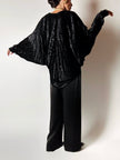 Giacca vintage Valeria Ferri in velluto di seta dévoré nero e lurex