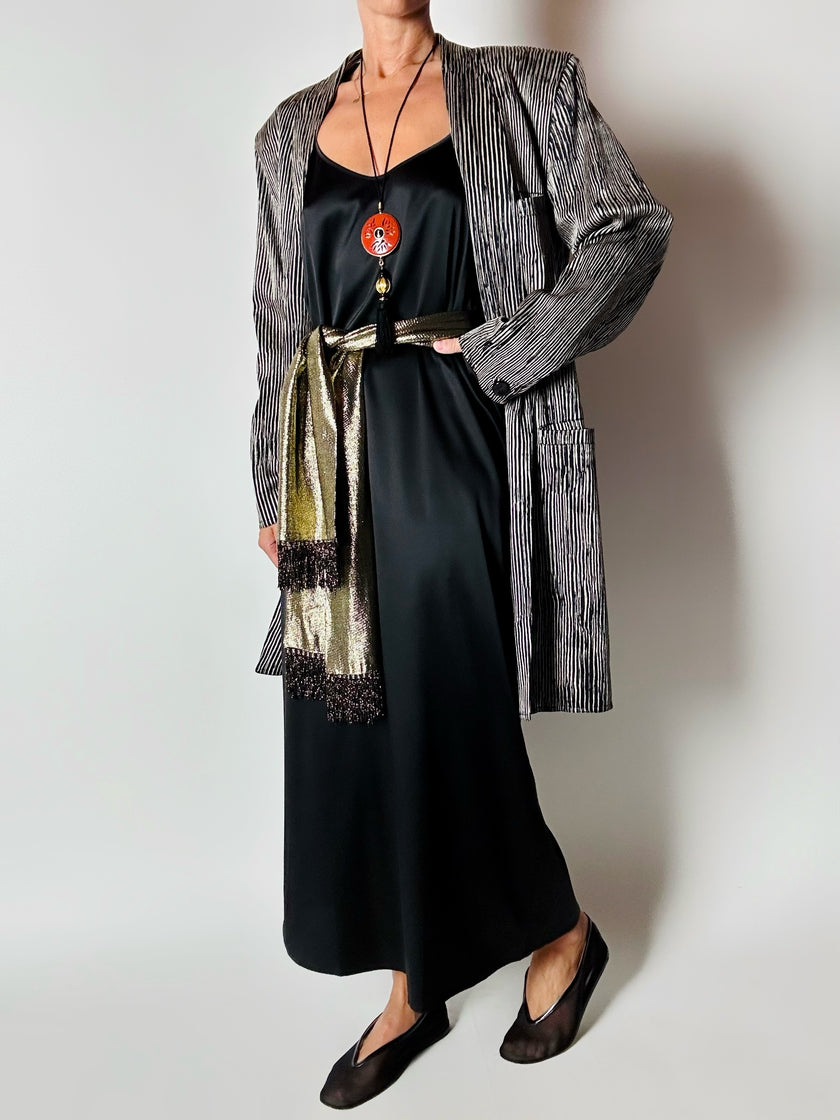 Slip dress Oscalito nero in raso di seta