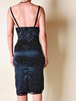 Tubino in raso elasticizzato nero a pois bianchi Dolce & Gabbana
