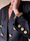 Blazer nero con bottoni gioiello dorati “Yves Saint Laurent”