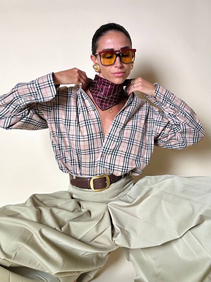 Camicia in cotone fantasia tartan “Burberrys”