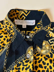 Camicia in seta opaca nera fantasia barocca