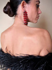 Maxi clip a fanges in cristalli rosso rubino