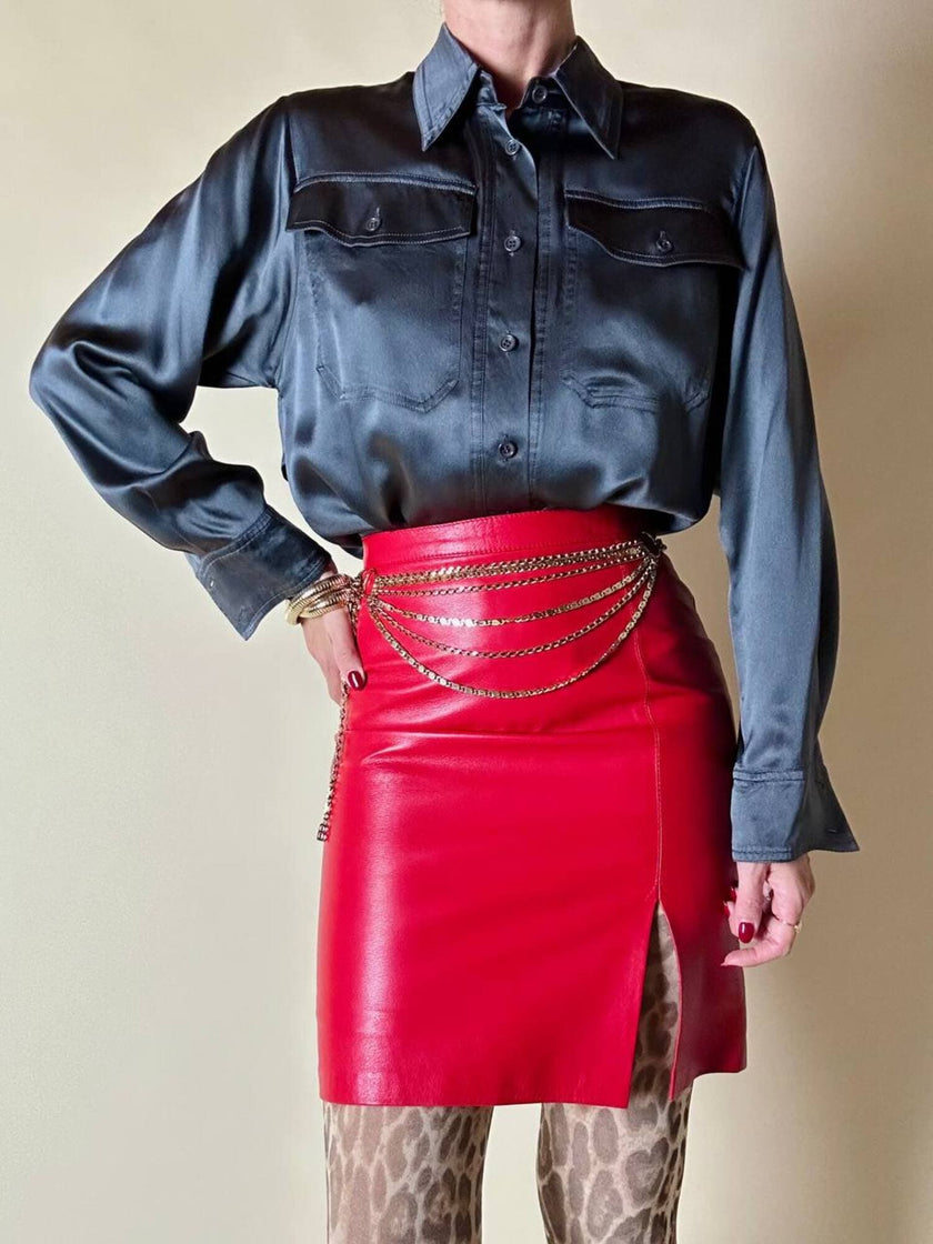 Minigonna in pelle rossa “Alta Moda Firenze”