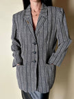 Blazer vintage Yves Saint Laurent a righe verticali panna e nero