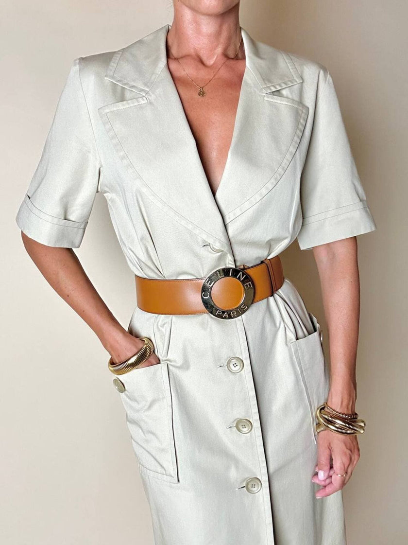 Chemisier Yves Saint Laurent in cotone beige
