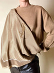 Foulard Yves Saint Laurent vintage in seta a righe con monogramma YSL
