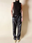 Gilet dolcevita Stefanel vintage in lana marrone a coste