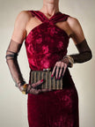 Abito lungo in velluto bordeaux “Evening Chic by Nancy Bracoloni”