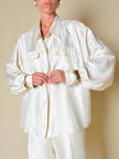 Camicia oversize in seta avorio “È Seta”