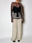 Maglia gioiello vintage List in rete operata con microperline nere