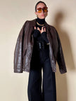 Giacca/bomber aviator in pelle testa di moro “Belfe & Belfe”