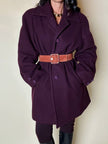 Cappottino oversize in lana color prugna Confezioni Adri