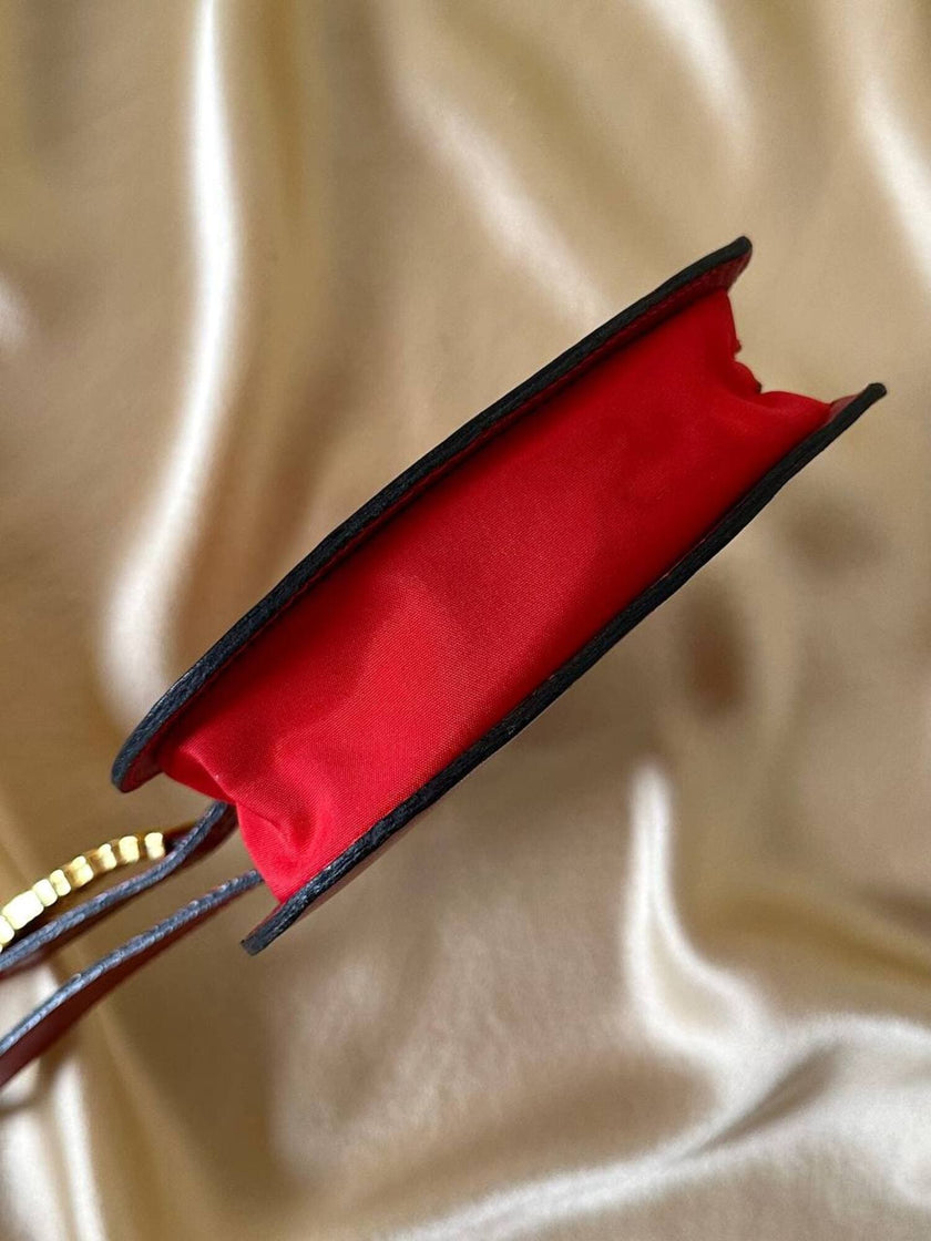 Mini bag a forma di cuore in pelle rossa “Moschino”