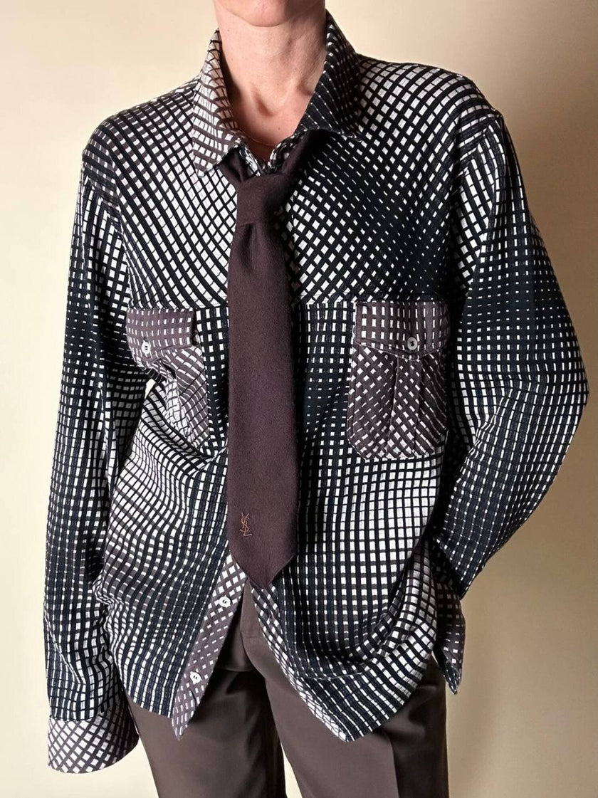 Camicia Missoni vintage in caldo cotone fantasia optical