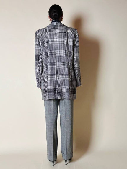 Blazer doppiopetto in lana principe di Galles “Yves Saint Laurent”