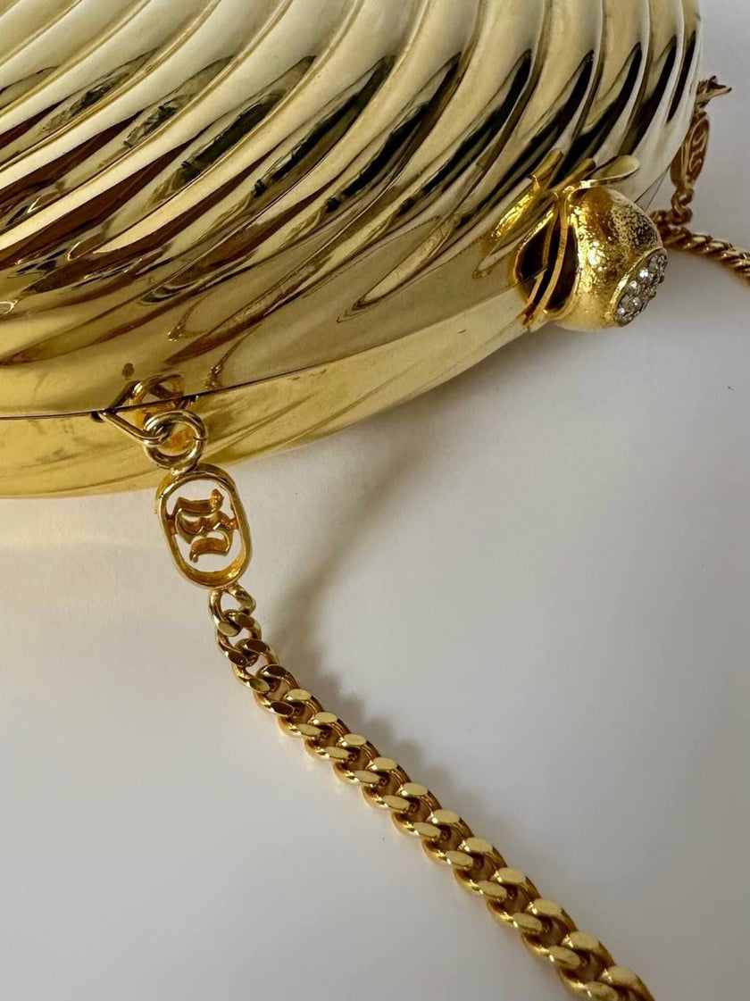 Vintage Schéilan Firenze jewel bag in twisted gold-tone metal with a couture tassel