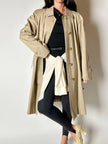 Vintage Burberry’s Trenchcoat aus beigem Gabardine mit passendem Gürtel und Check-Futter
