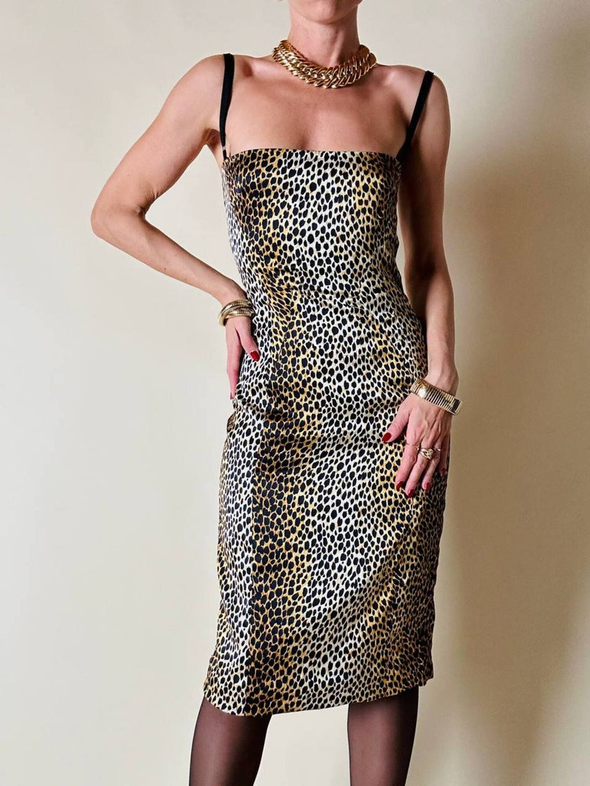 Tubino leopardato in seta stretch “D&G”