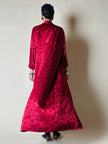 Kimono rosso bordeaux in tessuto Jacquard