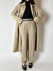 Vintage high-waisted Emporio Armani trousers in khaki Fil-à-Fil fabric