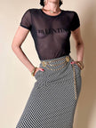 T-shirt in rete nera elasticizzata “Valentino Garavani Swimwear”