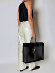 Borsa vintage Fendi in rete mesh nera con maxi logo FF