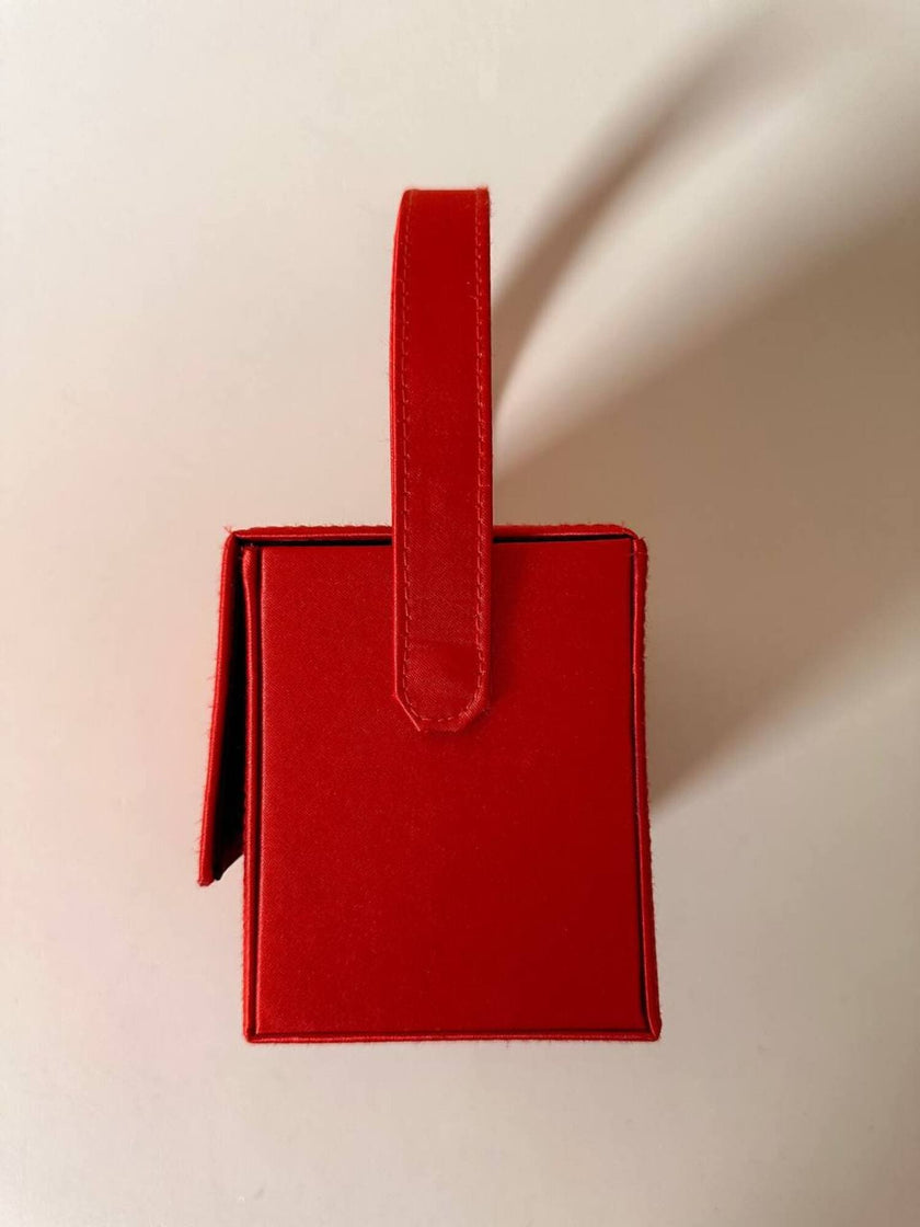Mini bag in raso rosso “Versace Profumi”