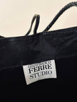 Borsa intrecciata in pelle bianca e nera “Gianfranco Ferré Studio”