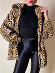 “Yves Saint Laurent” faux fur leopard print parka