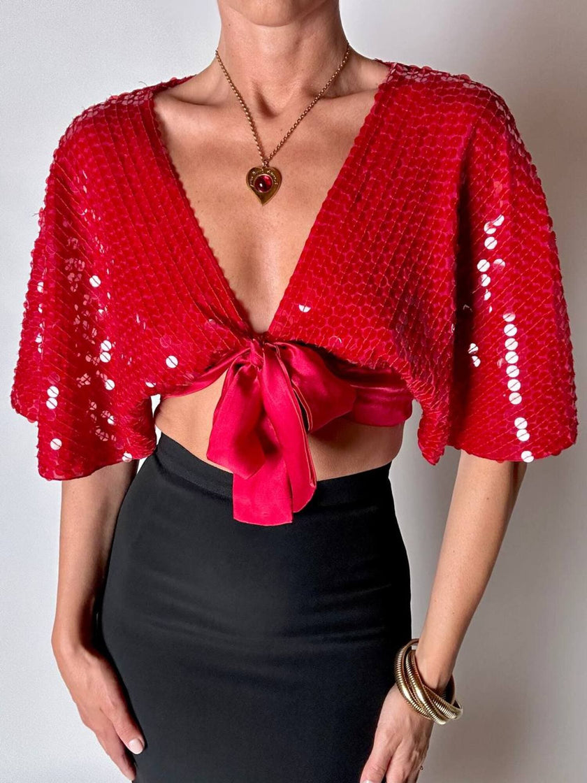 Collier vintage Yves Saint Laurent con ciondolo a forma di cuore firmato e cabochon rosso