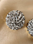 Orecchini a clip in paillettes argento con base dorata