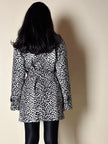 Giaccone vintage Fendissime in ecopelle bianca fantasia leopardo floccata nera
