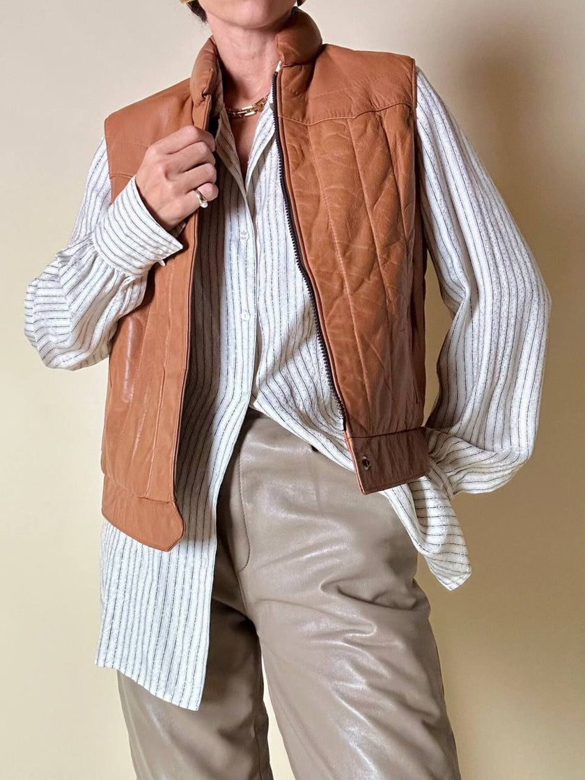 Camisa de sastre en seda Jacquard blanca con rayas grises