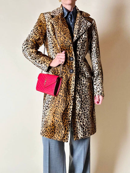 Cappotto leopardato in eco cavallino