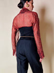 Blusa rossa in chiffon micro fantasia “Yves Saint Laurent”