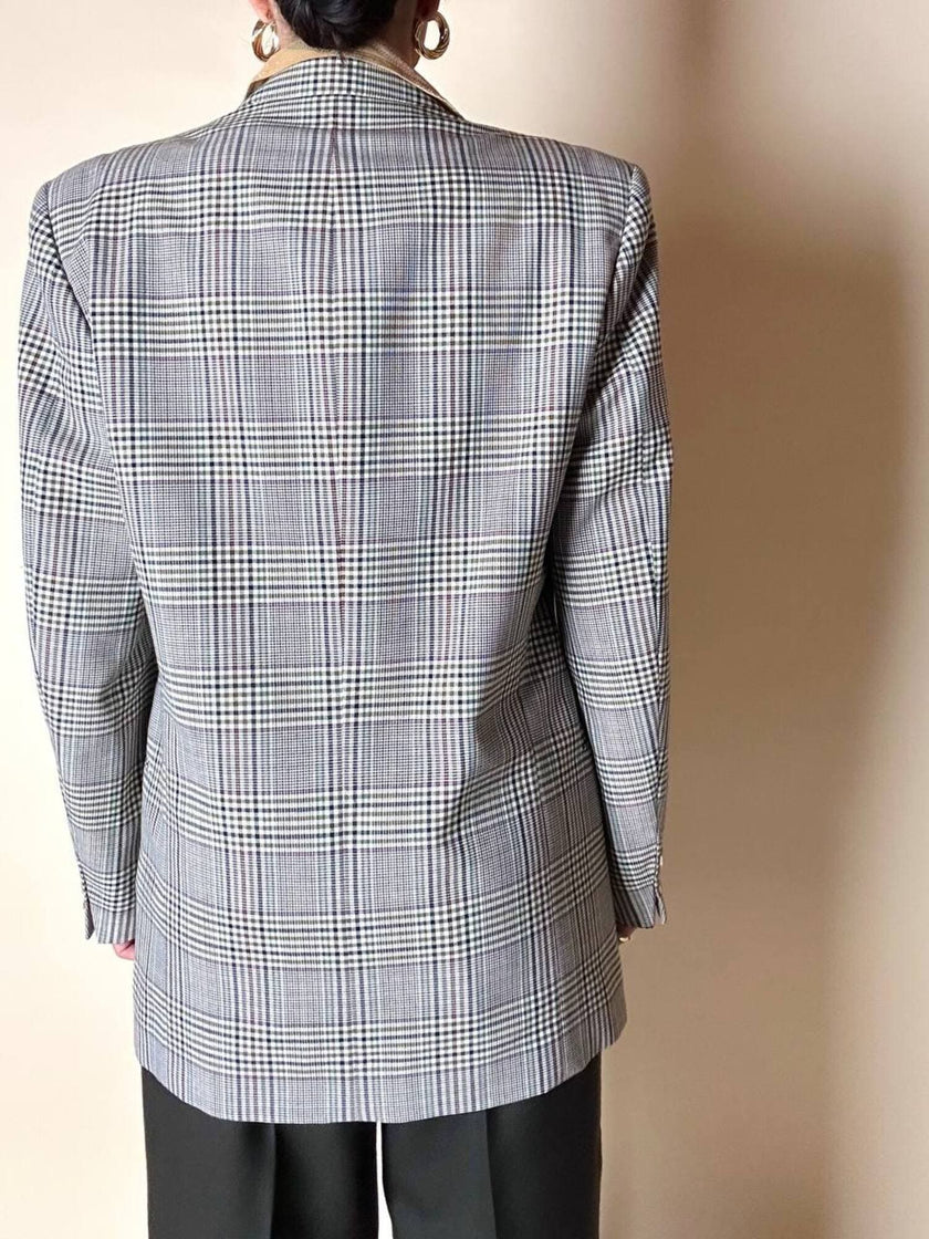 Blazer Yves Saint Laurent in rasato di lana principe di Galles