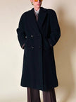 Cappotto doppiopetto oversize in lana nera