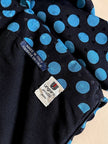 Abito in seta Ungaro Parallèle nero a pois celesti con fiocco laterale