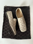 Mocassins Gucci vintage en daim avec motif monogramme GG