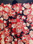 Scialle in lana nera con fiori barocchi