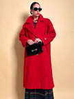 Cappotto in drap di lana rosso vivo