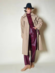 Trench oversize in gabardine color cammello