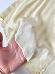 Chemise vintage en soie Valentino Garavani ivoire à rayures avec logos all-over