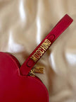 Mini bag a forma di cuore in pelle rossa “Moschino”