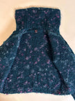 Cardigan in lana bouclé verde bottiglia con lavorazione bottonata multicolor