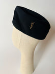 Cappello vintage Benetton modelllo Pillbox in lana nera nuovo con cartellino